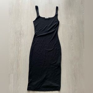Zara Trafaluc Black Strappy Bodycon Midi Dress